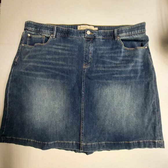 Soft Surrounding Blue Denim Pencil Jean Skirt Size 3X - Picture 2 of 11